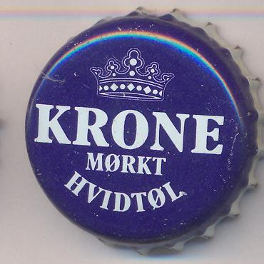 Beer cap Nr.6400: Krone Morkt Hvidtol produced by Wiibroes Bryggeri A/S/Helsingoer