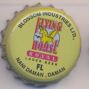 Beer cap Nr.16040: Flying Horse Royal Lager Beer produced by Blossom Industries Ltd./Nani Daman